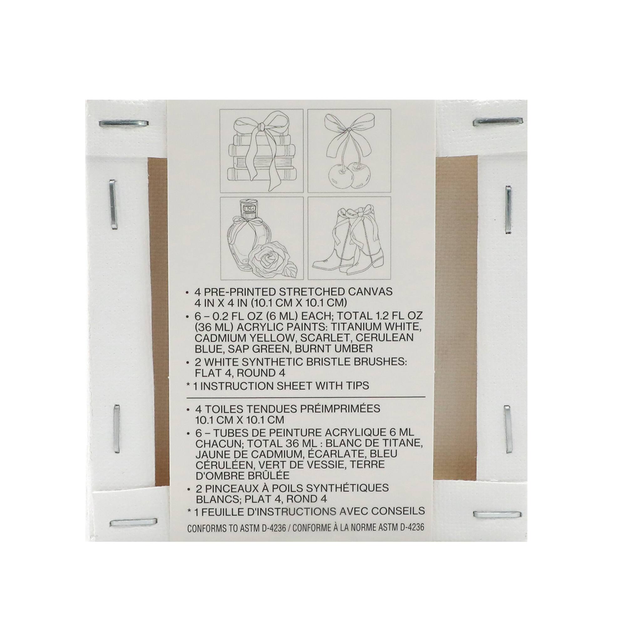 4" x 4" Bows Canvas Painting Kit by Craft Smart®